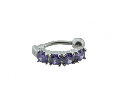 Piercing do pupka z ocele strieborný D042