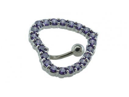 Piercing do pupka z ocele strieborný D044