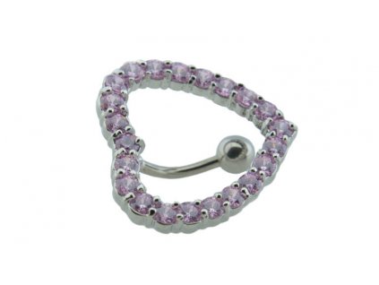 Piercing do pupka z ocele strieborný D046