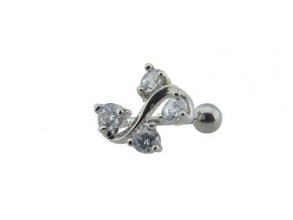 Piercing do pupka z ocele strieborný D047