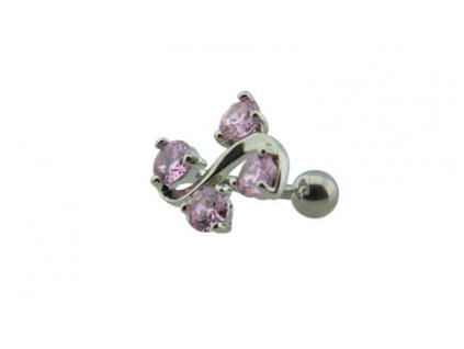 Piercing do pupka z ocele strieborný D048