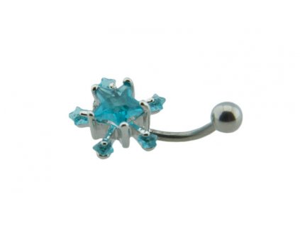 Piercing do pupka z ocele strieborný D052