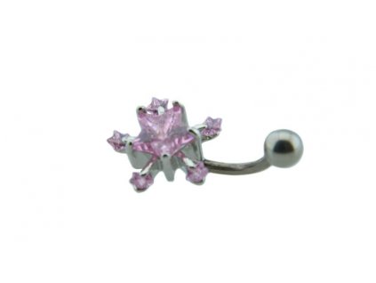 Piercing do pupka z ocele strieborný D053