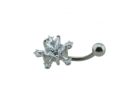 Piercing do pupka z ocele strieborný D054
