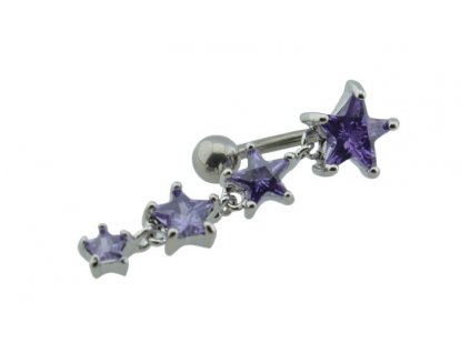 Piercing do pupka z ocele strieborný D055