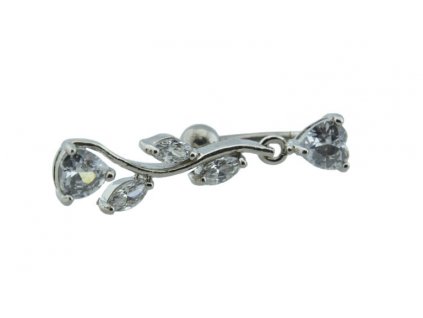 Piercing do pupka z ocele strieborný D057