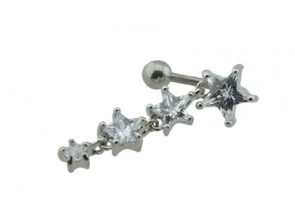 Piercing do pupka z ocele strieborný D059