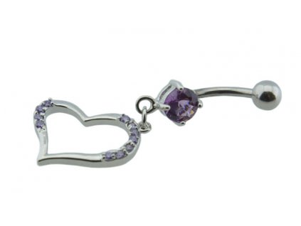 Piercing do pupka z ocele strieborný D065