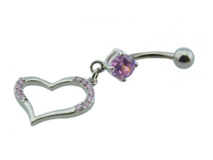 Piercing do pupka z ocele strieborný D066