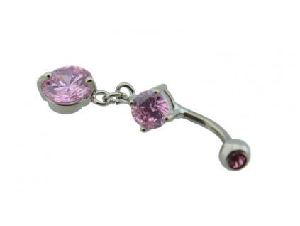 Piercing do pupka z ocele strieborný D073