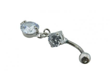 Piercing do pupka z ocele strieborný D074