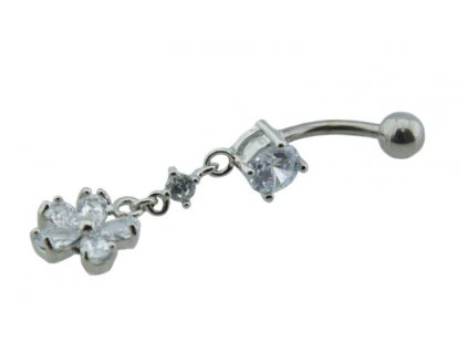 Piercing do pupka z ocele strieborný D077