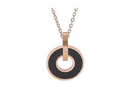 Retiazka z ocele s príveskom rose gold I207
