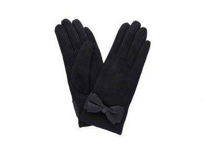 Dámske rukavice čierne s mašľou PRIUS