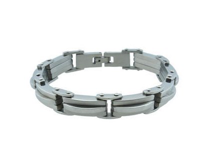 Náramok platničkový z ocele strieborný N036