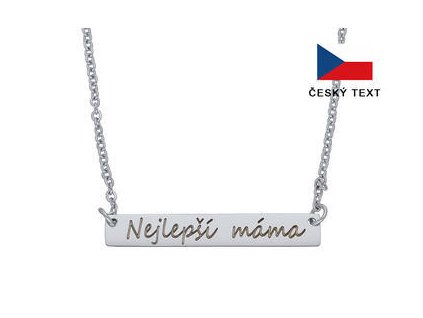 Náhrdelník z ocele stříbrný " NEJLEPŠÍ MÁMA "