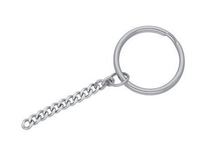 Krúžok s retiazkou z ocele strieborný 30x30mm G181