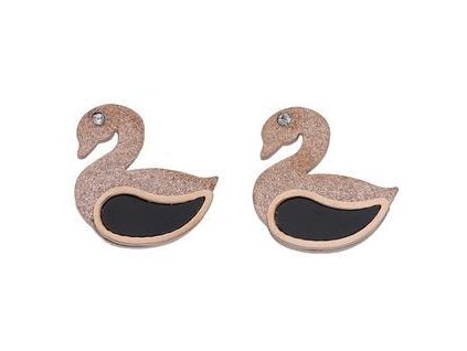 Náušnice LABUŤ z ocele rose gold J242