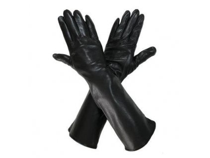 Dámske kožené rukavice dlhé čierne PRIUS