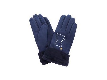 Detské rukavice s kožušinou PRIUS BEAR modré