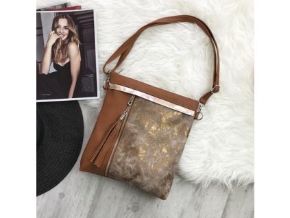 Kabelka crossbody hnedo-medená L. BIAGGI X397