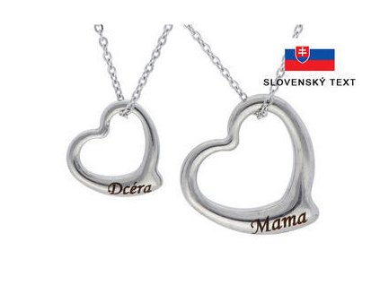 Retiazky set MAMA a DCÉRA z ocele strieborné