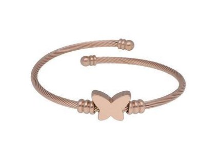 Náramok rose gold z ocele MOTÝĽ N308