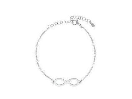 Náramok INFINITY strieborný z ocele N360