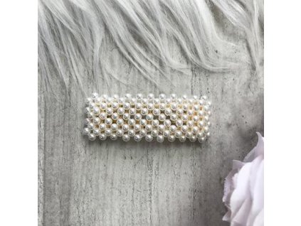 Spona do vlasov veľká s perličkami SP64