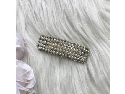 Spona do vlasov veľká s perličkami SP67