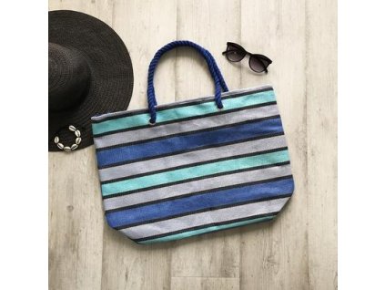 Plážová taška plátená BELLUGIO modrá