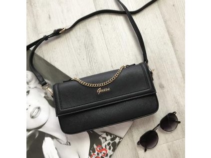 Kabelka crossbody GUESS LOVELLO FLAP čierna