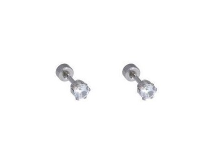 Piercing do ucha z ocele strieborný D094