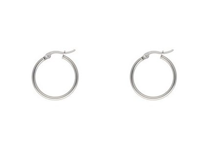 Náušnice kruhy (24 mm) strieborné z ocele C557