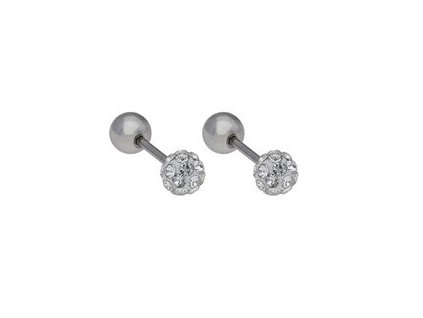 Piercing do ucha z ocele strieborný D133
