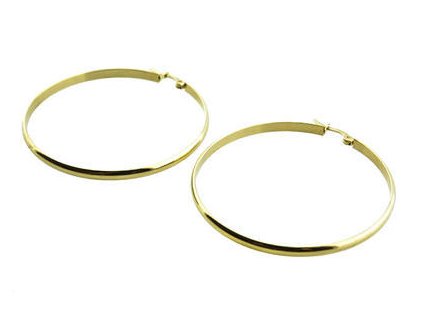Náušnice kruhy zlaté z chirurgickej ocele B539