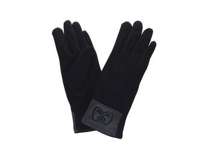 Dámske rukavice čierne s mašľou PRIUS F861