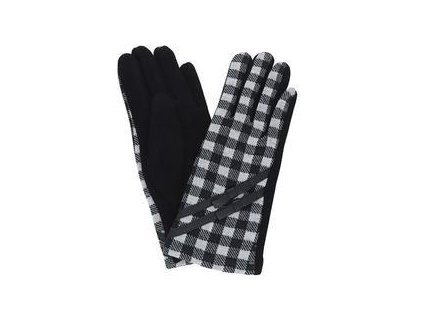 Dámske rukavice kárované čierno - biele PRIUS 9