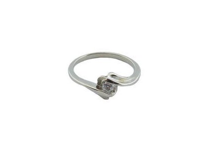 Prsteň z ocele strieborný s kamienkom M202