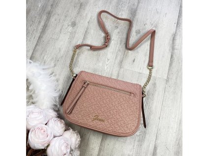 Kabelka crossbody GUESS LOGO staro ružová