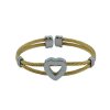 Náramok zlatý z lanka so srdcom L160