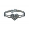 Náramok strieborný s kryštálovým srdcom L152