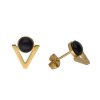 Náušnice z ocele zlaté trojuholníky C306