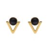 Náušnice z ocele zlaté trojuholníky C306