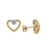 Náušnice z ocele zlaté srdiečka so zirkónmi C296