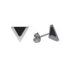 Náušnice z ocele strieborno -  čierne C301