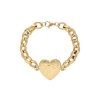 Náramok zlatý z ocele so srdcom L323