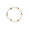 Náramok korálkový s bielymi perličkami B187