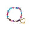 Náramok z farebných korálok so zlatým srdcom B410