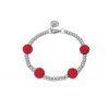 Náramok strieborný s červenými kryštálikmi N100
